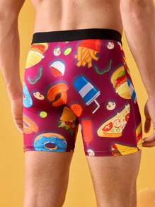 Quần lót boxer họa tiết hoạt hình Colorblock toàn thân cho nam - Nhiều màu - Xem 2