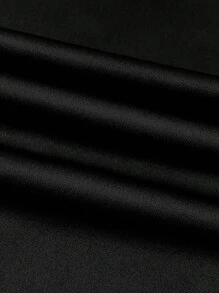 SHEIN Kaos Lengan Pendek dengan Motif Dasi Kupu-Kupu, Atasan Serbaguna dengan Potongan Longgar untuk Wanita - Hitam - View 3