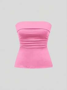 ROMWE Grunge Punk Y2K Subculture Leopard Print Crop Top With Split Hem Design For Women - Pink - View 3