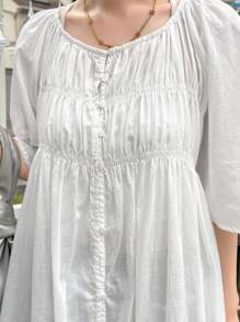 FRIFUL 女士棉麻风格休闲宽松纯色长衬衫，适合度假