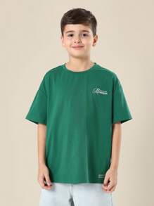 SUMWON Club Monaco Citrus Print T-Shirt Mediterranean Style Youth Casual Summer Street Wear Skateboard Fashion Unisex - Green - View 2