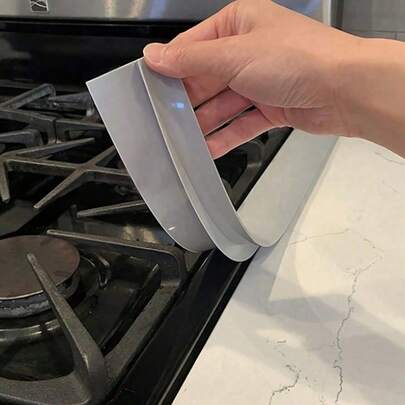 1pc/2pcs Silicone Strip Set, Cooktop Strip, Kitchen Oil And Stain Resistant Strip, Silicone Sealing Strip, Gas Cooktop Mat Set, Gas Cooktop Mat Organic Silicon High Temperature Resistant Kitchen Gap Strip, Oil And Dirt Resistant Gas Stove Gap Soft Sealing Strip Silicone Gap Plug Kitchen Stove Counter Gap Cover - Flexible Stove Space Filler