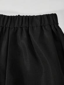 2 pezzi Set di abbigliamento per ragazze pre-adolescenti con blocchi di colore, camicia a maniche lunghe con stampa di fiocco, lettere e numeri, e pantaloni cargo con tasche laterali, adatto per il ritorno a scuola in primavera e autunno