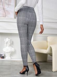 SHEIN Clasi Multicolor Women Casual High Waist Side Pocket Leggings, Suitable For Commuting In Autumn - Multicolor - View 4
