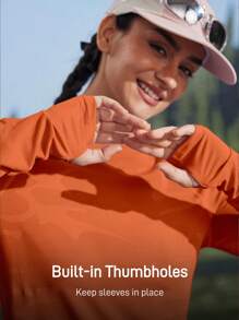 In My Nature 紫色网眼拼布短袖运动T恤，带开放式拇指孔，适合瑜伽、普拉提、健身、跑步，透气有弹性，夏季徒步旅行女装