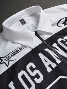 Manfinity EMRG Conjunto de camisa para hombre, de manga corta, de moda para el verano