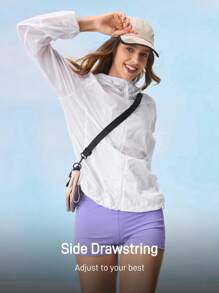 In My Nature 户外服装 女式 UPF50+ 防紫外线连帽防晒夹克 适合露营、徒步旅行和通勤