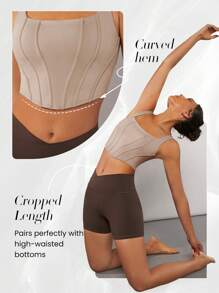 GLOWMODE FeatherFit™ Squareneck Corset Effect Backless Crop Tank Top Low Impact Yoga Daily