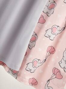 2 Stücke Mädchen Süße Schaf Muster Modische Bequeme Rundhals Kurzarm Lang Nachthemd Pyjama Set