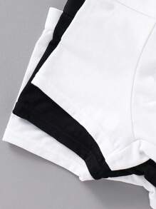 SHEIN 6件套 男童简约圆领背心和松紧腰平角内裤休闲舒适内衣套装 - 彩色 - 查看 8