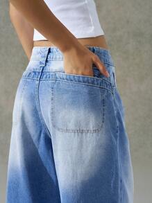 LYSMO 女士牛仔长裤，夏季时尚 - 藍色 - 查看 7