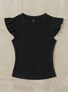 Soleia Set de 2 camisetas ajustadas de cuello redondo y manga corta de punto acanalado