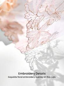 LUVLETTE 女士刺绣优雅内衣全罩杯聚拢透气钢圈性感无衬里网眼蕾丝文胸白色缩小胸罩新娘内衣 - 白色 - 查看 13