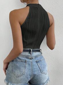 Rafferiza Bộ đồ liền thân hở lưng gợi cảm ôm vừa vặn thời trang nữ - màu đen - Xem 2