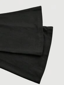 SHEIN MOD 女式加大码黑色两件套开衫和中长连衣裙套装 - 黑色 - 查看 10