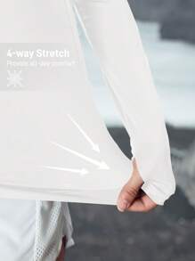 In My Nature XH043 Solid Color Mesh Patchwork Breathable Sports Yoga Running Outdoor T-Shirt - White - View 7