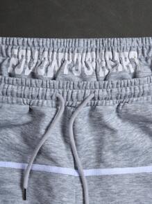 Manfinity Streetrush Pantaloncini sportivi da uomo in stile collegiate street, hip-hop e rock, con vita a 2 in 1, regalo per fidanzati o mariti, per il ritorno a scuola