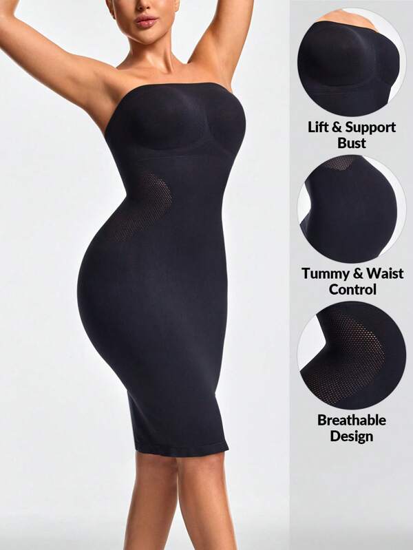 Shapelle Forme Women's Solid Color Shaping Skirt, Fashionable For Summer