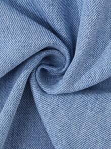 Denimly Girls 年轻少女休闲日常都市街头可爱简约舒适水洗牛仔套装 - 中等水洗藍 - 查看 7