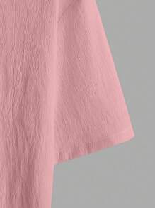 Manfinity Homme Camicia casual da uomo tinta unita, alla moda per l'estate - Rosa antico - Visualizzare 4