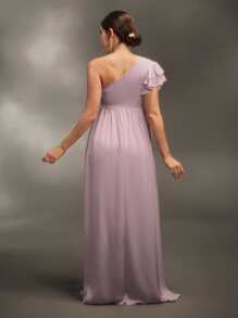 SHEIN Asymmetric Smooth Texture Photography Apparel For Baby Christening Party - Pink - View 2