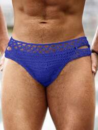 Manfinity VDAYZ Men's Summer Beach Holiday Style Hollow Crochet Shorts