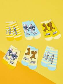 TOM & JERRY X SHEIN 6 Pairs Women Ankle Socks - Multicolor - View 1
