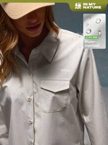 In My Nature In My Nature Camisa casual feminina simples de cor sólida para atividades ao ar livre