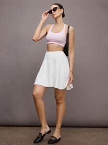 Activina Activina Top deportivo corto de unicolor, con espalda descubierta y espalda de tirantes (sin costuras), para verano