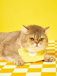 PETSIN 可爱宠物猫唾液围兜，狗/猫围巾服饰，黄色宠物头巾 - 彩色 - 查看 6