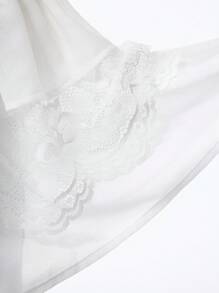 LYSMO 女式无袖白色休闲连衣裙 - 白色 - 查看 9