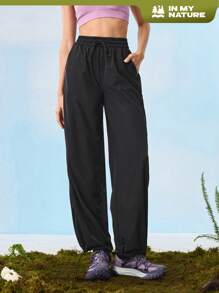 In My Nature Damen Lässig Shorts mit Kordelzug Taille, einfarbig für den Outdoor-Bereich