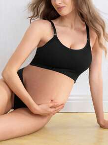 Moonlight&Mama Maternity Nursing Bra For Breastfeeding Push Up Pregnancy Bralette Underwear - Black - View 5