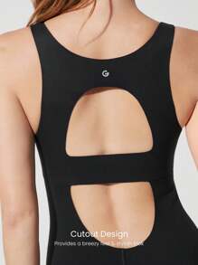 GLOWMODE Body con copas desmontables, estilo Mono, de 24" FeatherFit™-Air con efecto trasero realzador, para yoga de bajo impacto, pilates, uso diario casual