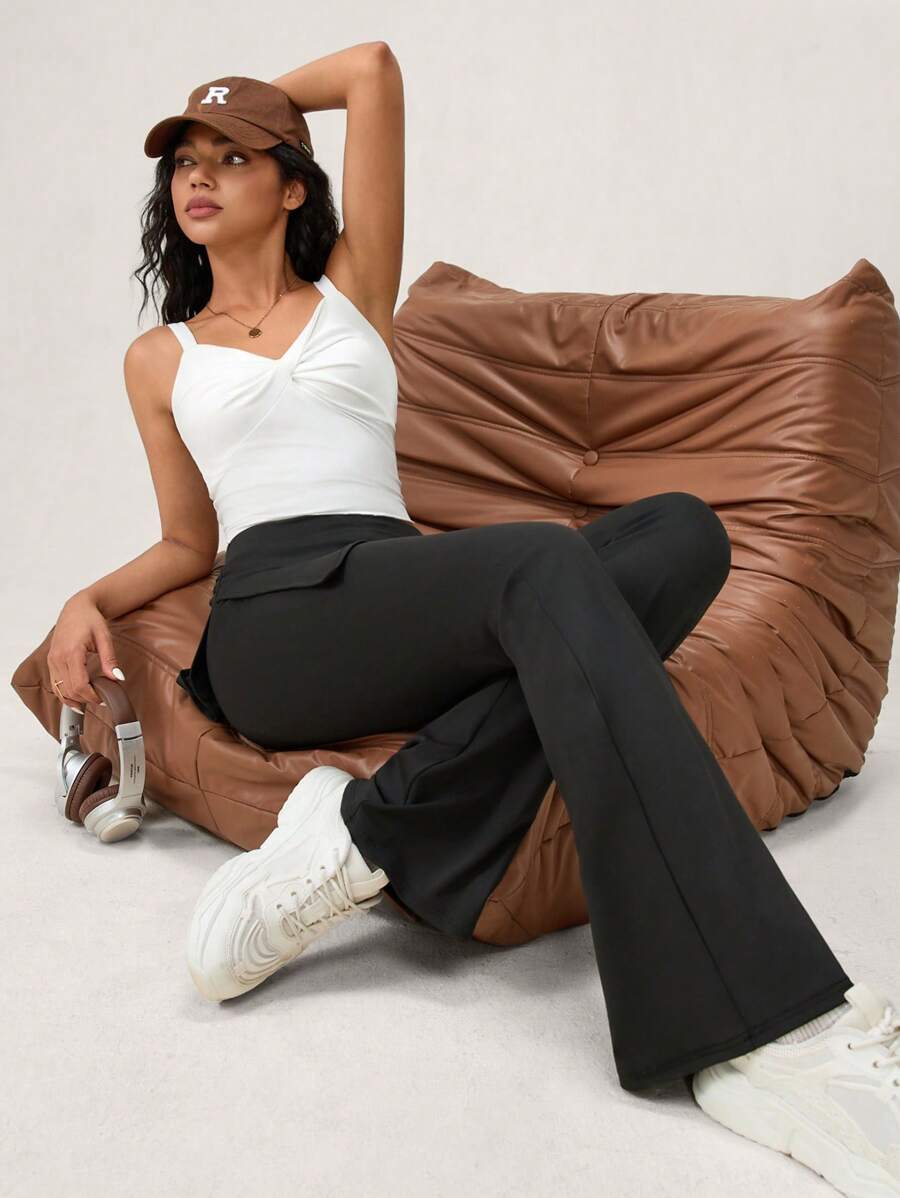 Hanevo Women's Solid Color Casual Versatile Tie-Up Camisole Top, Summer Sportwear For Daily Wear - White - View 1