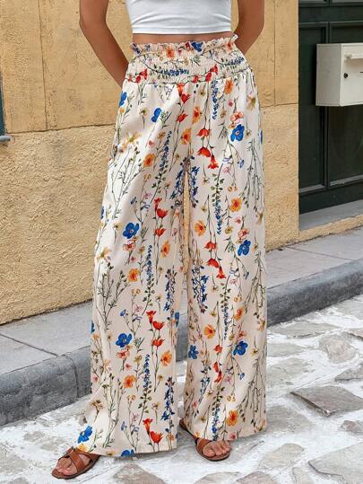 Chiquease Women Floral Print Casual Pants