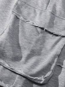 Manfinity Hypemode 男式休闲卷边抽绳磨边短裤