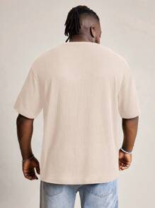 EASEVO Camiseta negra casual de punto con cuello redondo para hombre tallas grandes, adecuada para el verano