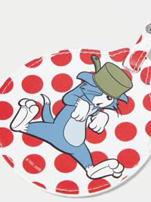 TOM & JERRY X SHEIN Mini-casserole plate à pois mignon, badge rond de dessin animé