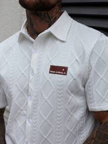 Manfinity CasualCool Camisa casual de manga corta de un solo abotonadura para hombre, versátil para el verano