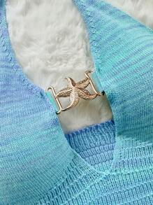 Sweetina Women's Deep V-Neck Backless Halter Beach Vacation Knit Dress - Blue - View 5