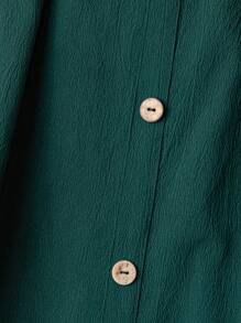 Linhara Gonna verde a-line con bottoni, taglia comoda, adatta per uso casual quotidiano e vacanze