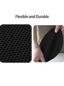 2pcs/Set Silicone Insulation Pad, Modern Black Honeycomb Textured Round Anti-Slip Hot Pot Mat For Table, Heat Resistant Slip Proof Kitchen Items, Practical Holiday Home Gift - Black - View 6