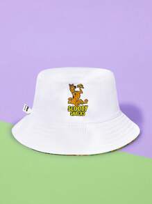 SCOOBY-DOO X SHEIN All-Over Print Reversible Bucket Hat For Beach - Dark Green - View 2