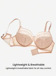 LUVLETTE Lencería de talla grande tipo salón, con cobertura total, soporte y transpirabilidad, sujetador sexy sin forro de encaje y malla minimizador
