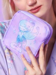 Pop Mart Azura X SHEIN 1pc/1set Cartoon Pattern Polyester Fiber Storage Bag, Can Be Used As A Feminine Hygiene Storage Bag, Digital Storage Bag, Small Item Storage Bag,Tears