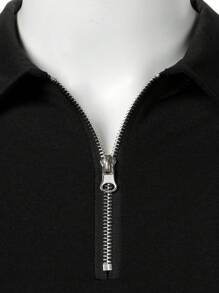 Manfinity Homme Men's Geometric Short Sleeve Casual Commuter Polo Shirt - Black - View 5