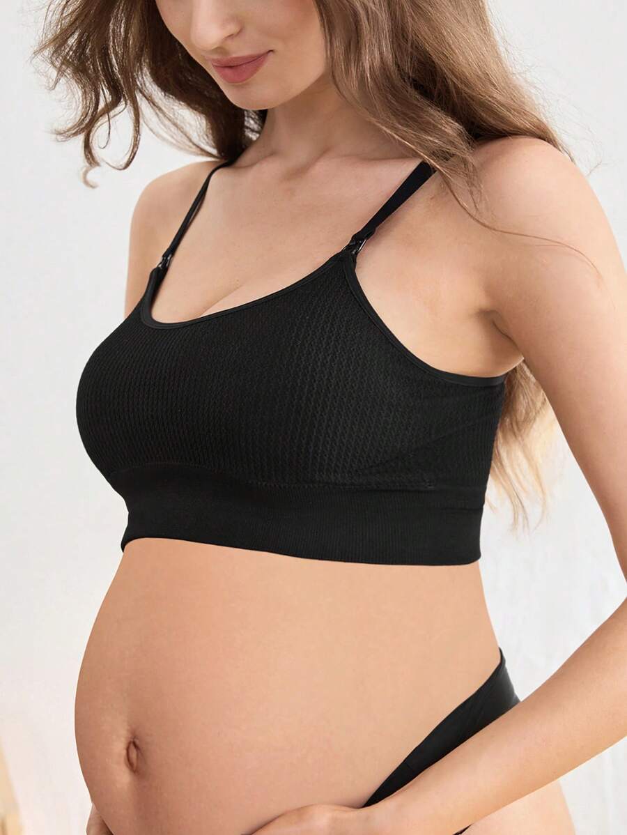Moonlight&Mama Maternity Nursing Bra For Breastfeeding Push Up Pregnancy Bralette Underwear - Black - View 1