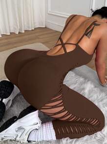 Slayoga Mono casual de unicolor para mujer, adecuado para el verano