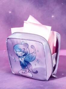 Pop Mart Azura X SHEIN 1pc/1set Cartoon Pattern Polyester Fiber Storage Bag, Can Be Used As A Feminine Hygiene Storage Bag, Digital Storage Bag, Small Item Storage Bag,Tears